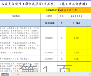 屋顶分布式光伏项目（彩钢瓦屋顶+夹具型）-小E模式报价单