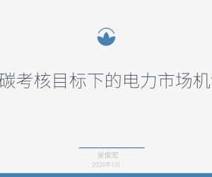 【108661】双碳考核目标下的电力市场机制2026.07
