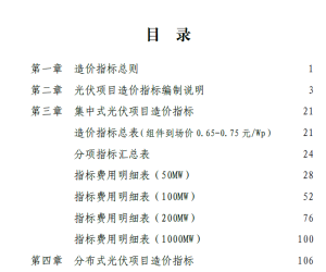 某央企光伏项目造价指标2025年4月
