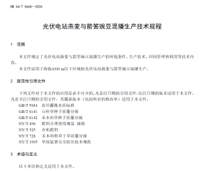 【108137】DB 54 T 0665-2026光伏电站燕麦与箭筈豌豆混播生产技术规程