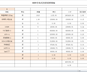【107080】400V光伏造价指标模板2.0A