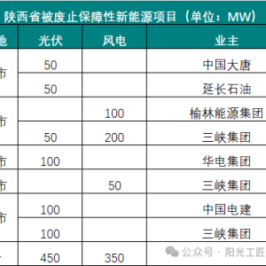 陕西废止800MW风光保障性项目：涉及三峡、华电、大唐、中电建等 ... ... ... ...